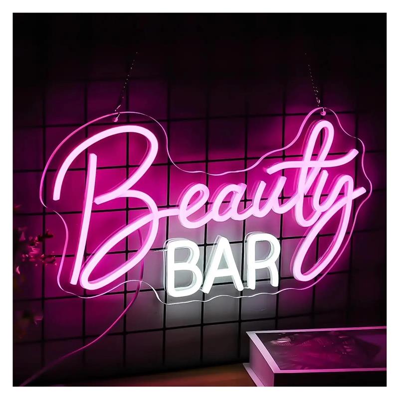 Beauty Makeup Bar - Letrero de neón Beauty Bar, luz