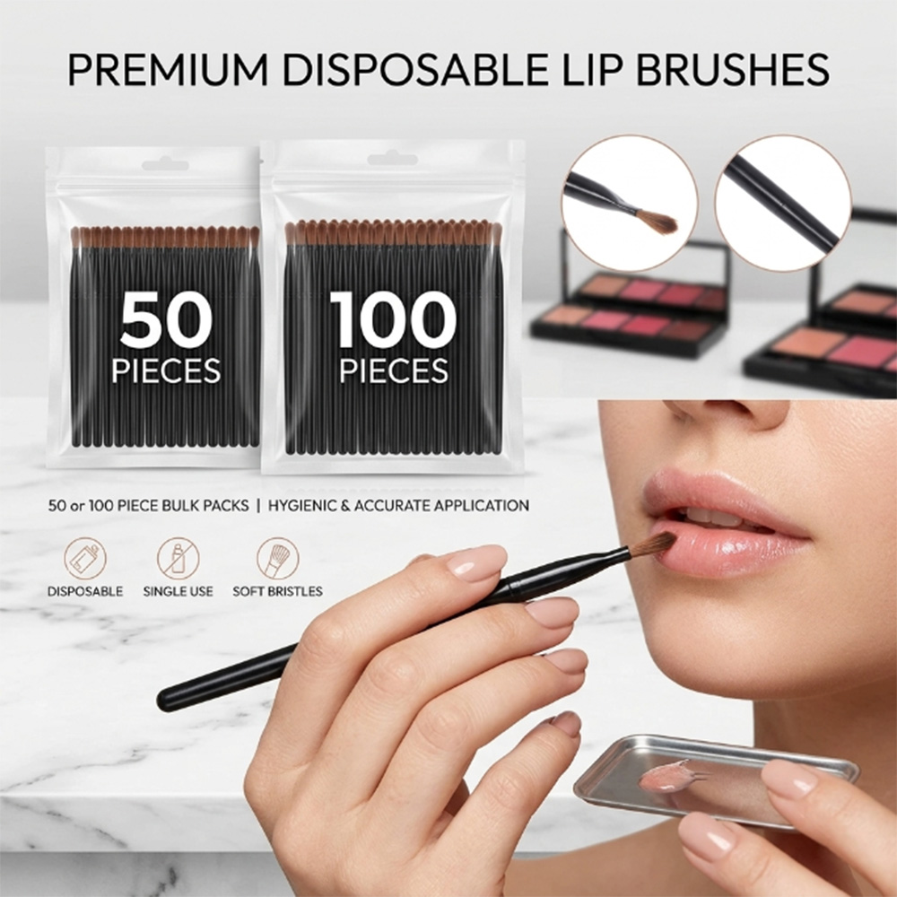 Beauty For You Makeup - Juego de pinceles desechables para labios,