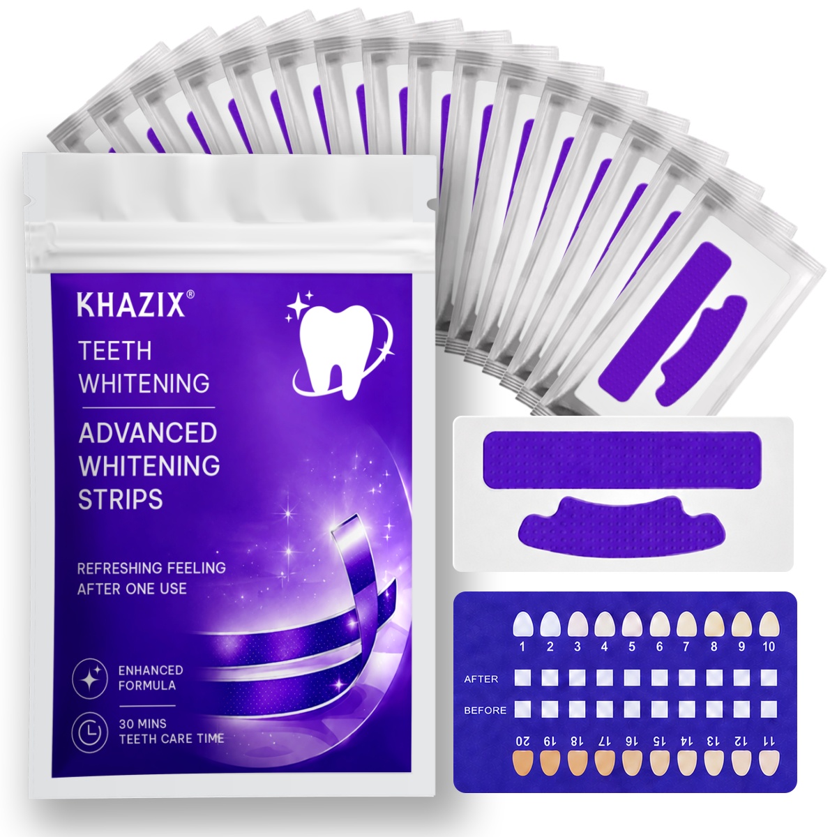Teeth Whitening Strips - 1/7 Pares de Tiras Blanqueadoras de