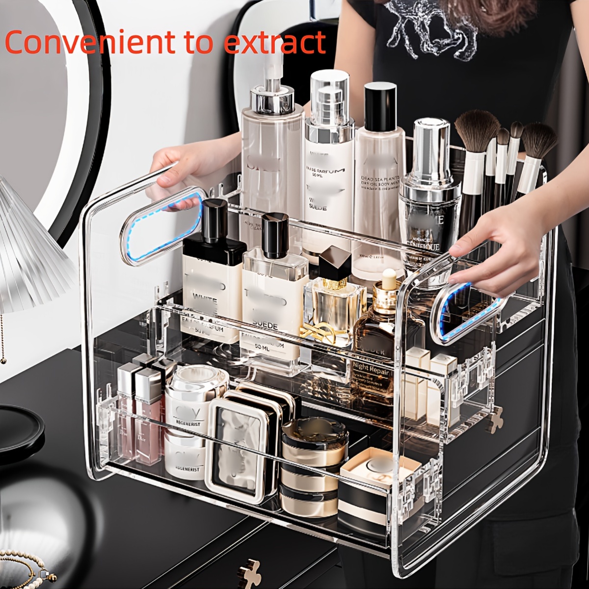 Beauty Makeup Lipstick - Organizador de cosméticos de escritorio, cesta