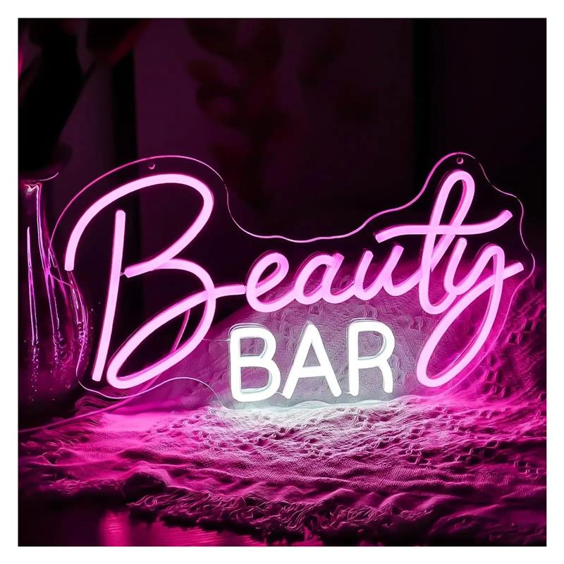 Letrero de neón Beauty Bar, lu - Beauty Makeup Bar reseña y precio