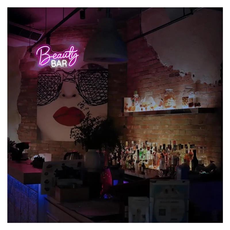 Letrero de neón Beauty Bar, lu - Beauty Makeup Bar reseña y precio