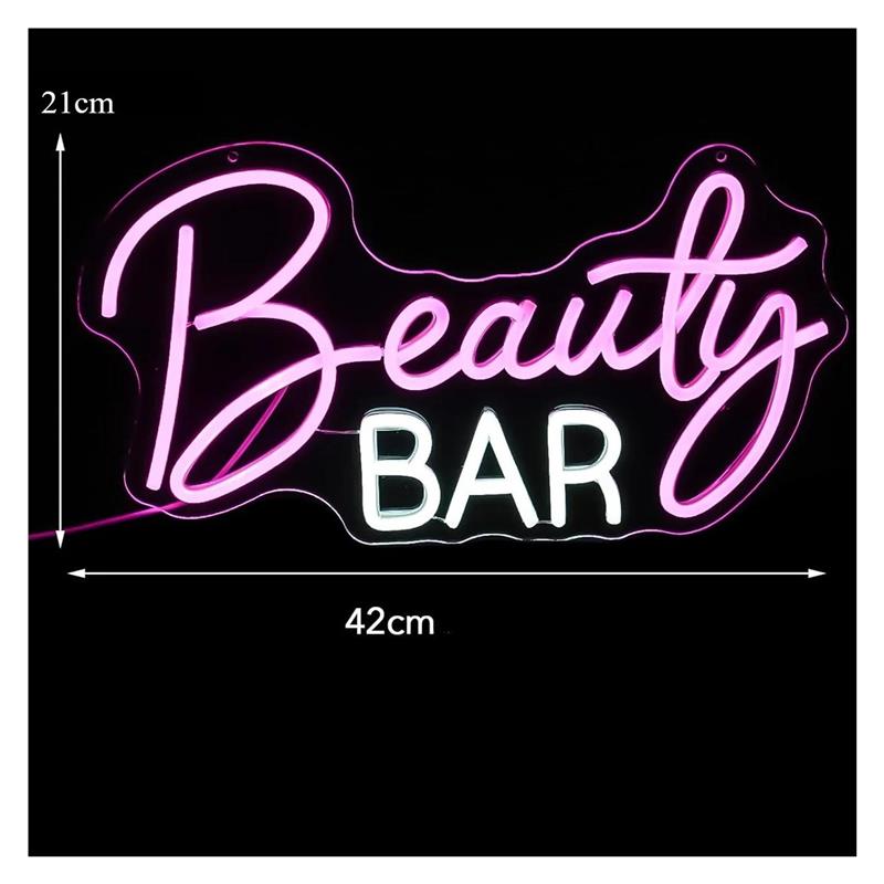 Letrero de neón Beauty Bar, lu - Beauty Makeup Bar reseña y precio