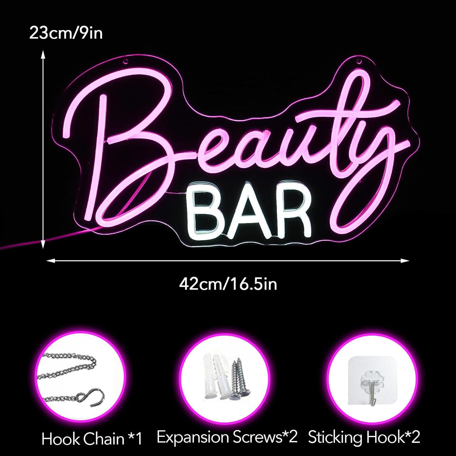 Letrero de neón Beauty Bar con - Beauty Makeup Bar reseña y precio